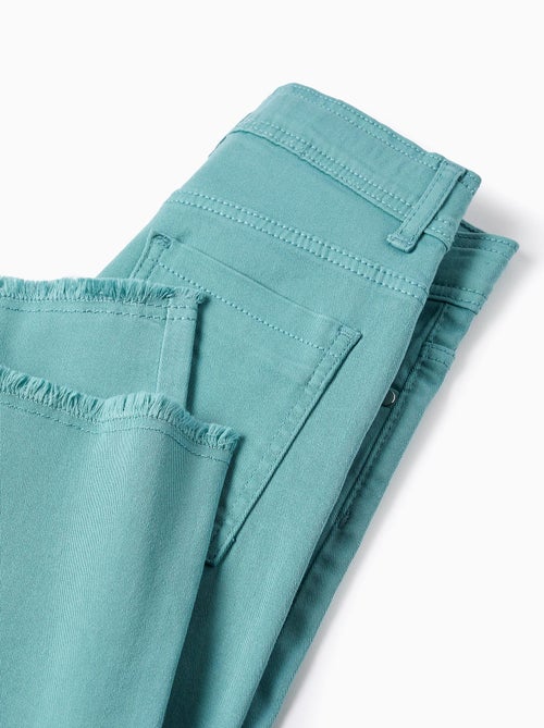 Pantalon en Toile Wide Leg avec Ourlets Effilochés - Kiabi