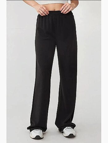 Pantalon en tricot à jambes larges avec taille élastique hiccup