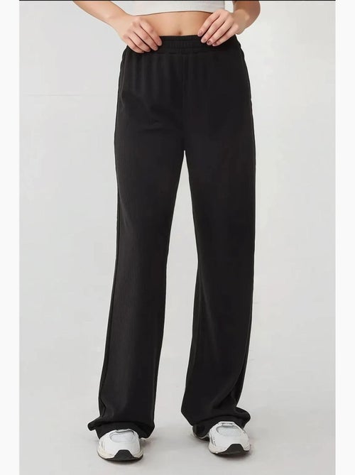 Pantalon en tricot à jambes larges avec taille élastique hiccup - Kiabi