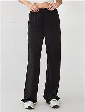 Pantalon en tricot à jambes larges avec taille élastique