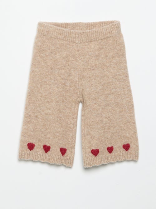 Pantalon en tricot avec broderies - Kiabi Pantalon en tricot avec broderies - Kiabi
