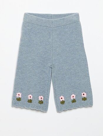 Pantalon en tricot avec broderies