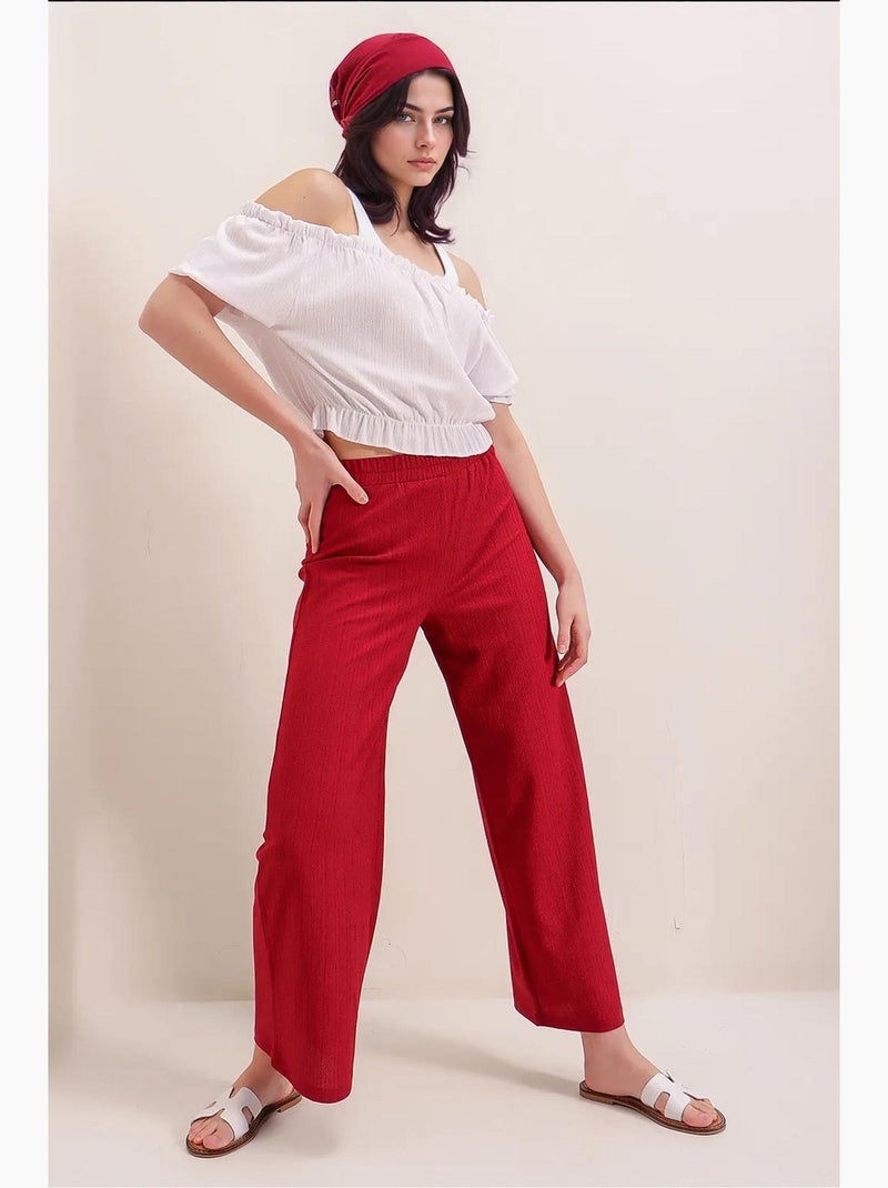 Pantalon en tricot bdart Rouge - Kiabi