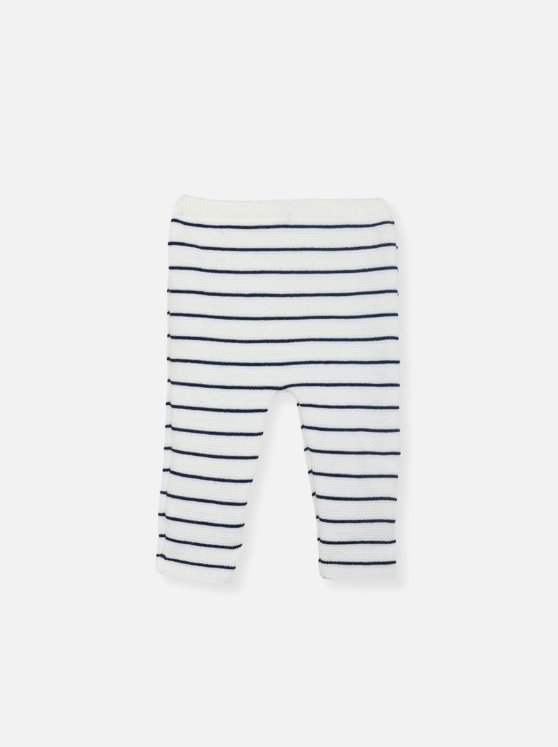 Pantalon en tricot Blanc Bleu - Kiabi