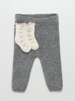 Pantalon en tricot + chaussettes - 2 pièces