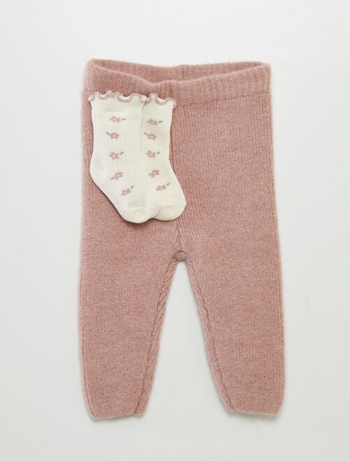 Pantalon en tricot + chaussettes - 2 pièces - Kiabi