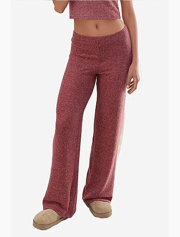 Pantalon en tricot doux et texturé à taille élastique hiccup
