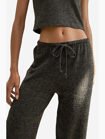 Pantalon en tricot doux et texturé avec cordons hiccup