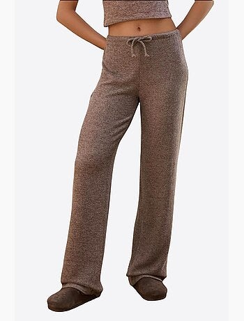 Pantalon en tricot doux et texturé avec cordons hiccup