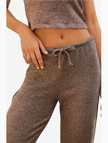 Pantalon en tricot doux et texturé avec cordons hiccup