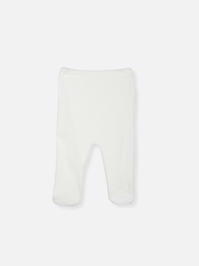 Pantalon en tricot Ecru - Kiabi