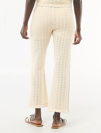 Pantalon en tricot fantaisie à coupe flare pour femme