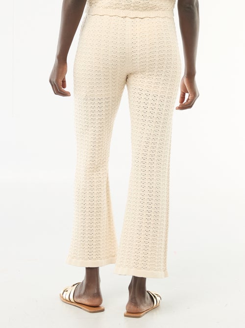 Pantalon en tricot fantaisie pour femme à coupe flare - Kiabi