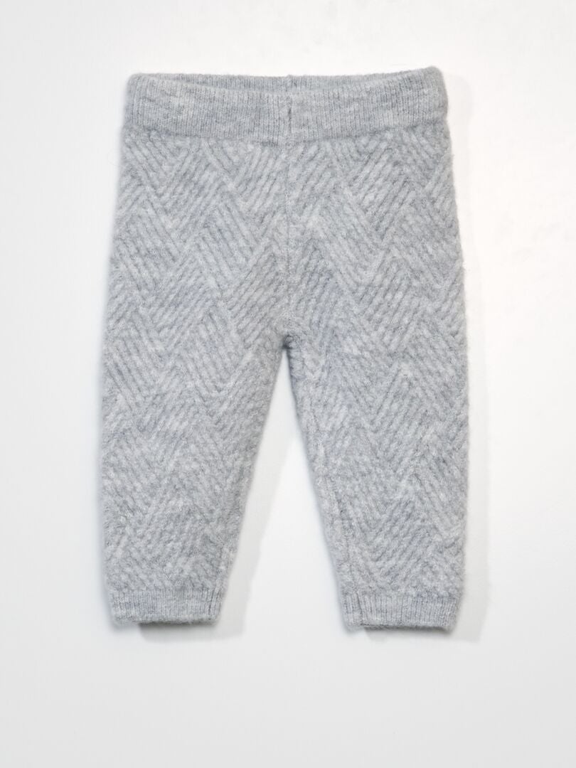 Pantalon en tricot Gris - Kiabi
