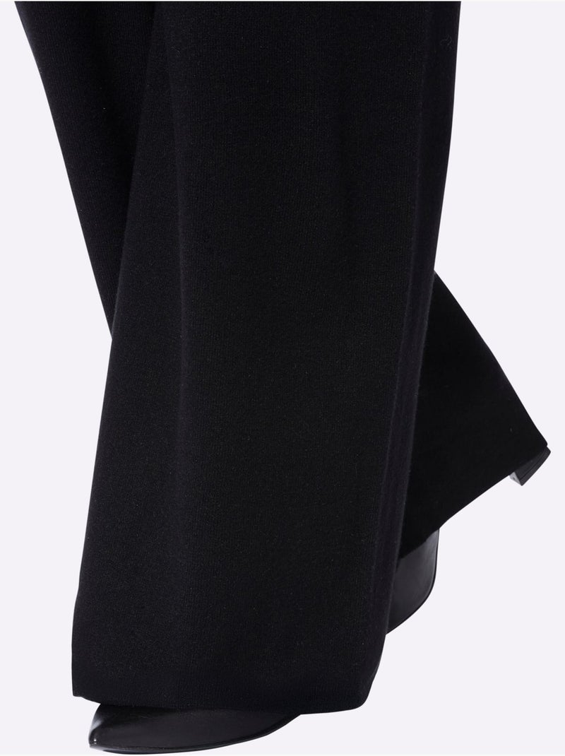 Pantalon en tricot mélange de viscose doux - Taille standard - helline Noir - Kiabi