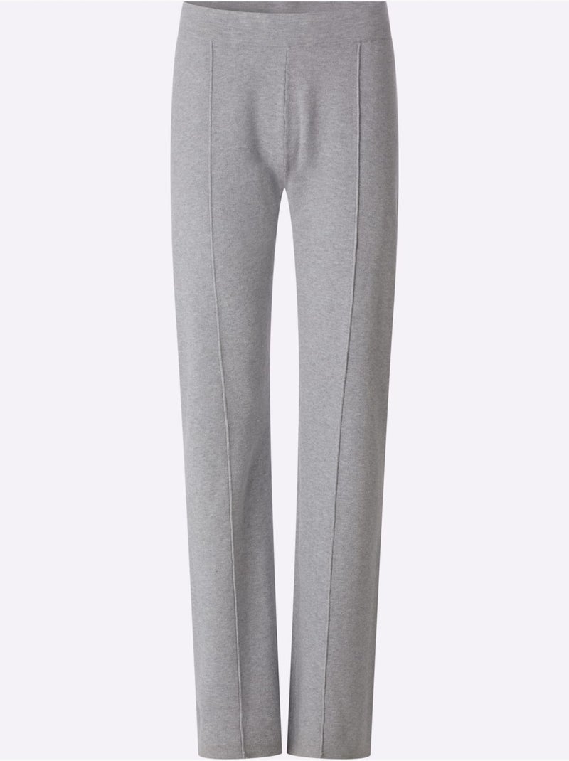 Pantalon en tricot nervures affinantes - taille standard - helline Gris chiné - Kiabi