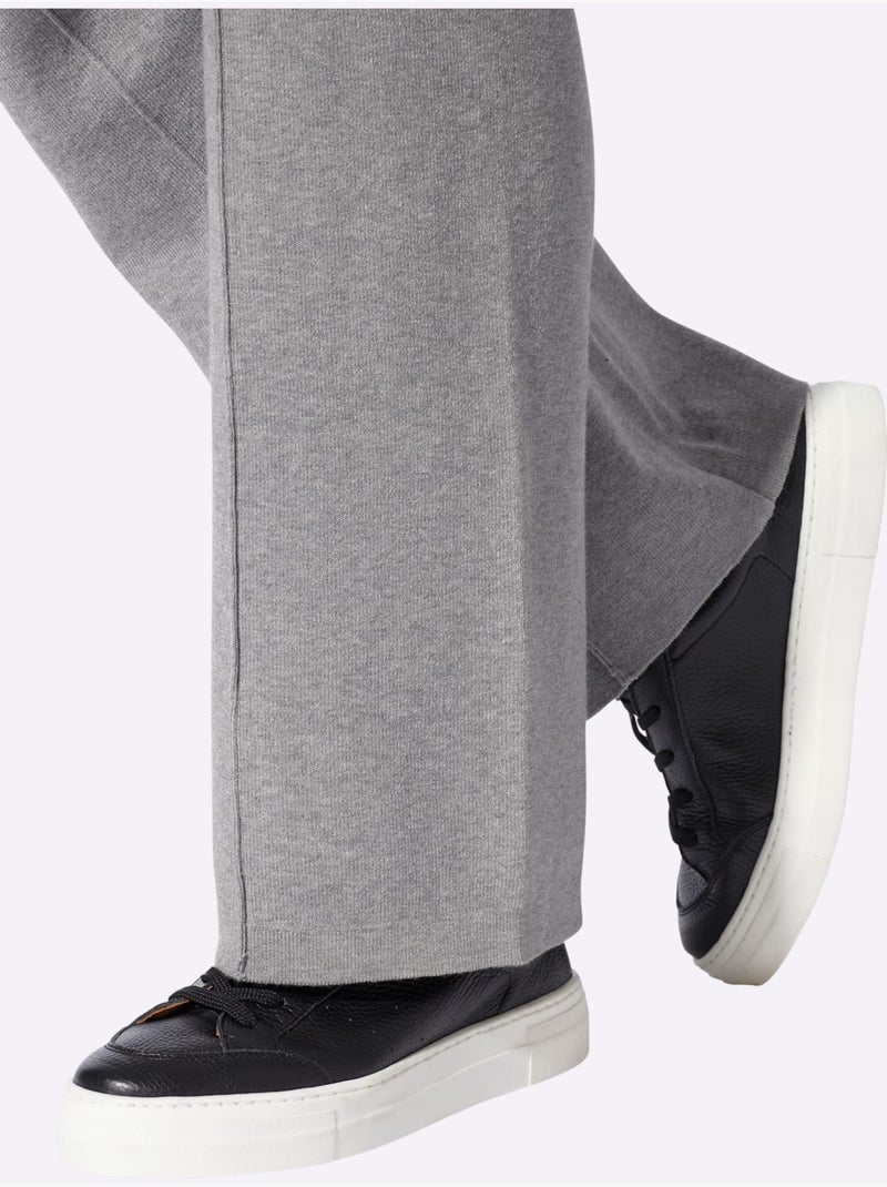 Pantalon en tricot nervures affinantes - taille standard - helline Gris chiné - Kiabi