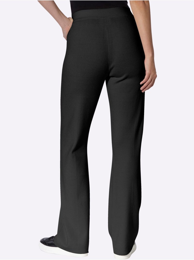 Pantalon en tricot nervures affinantes - taille standard - helline Noir - Kiabi