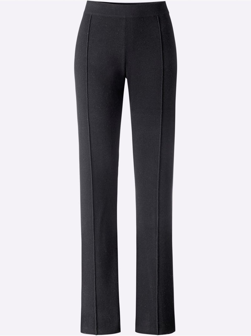 Pantalon en tricot nervures affinantes - taille standard - helline Noir - Kiabi