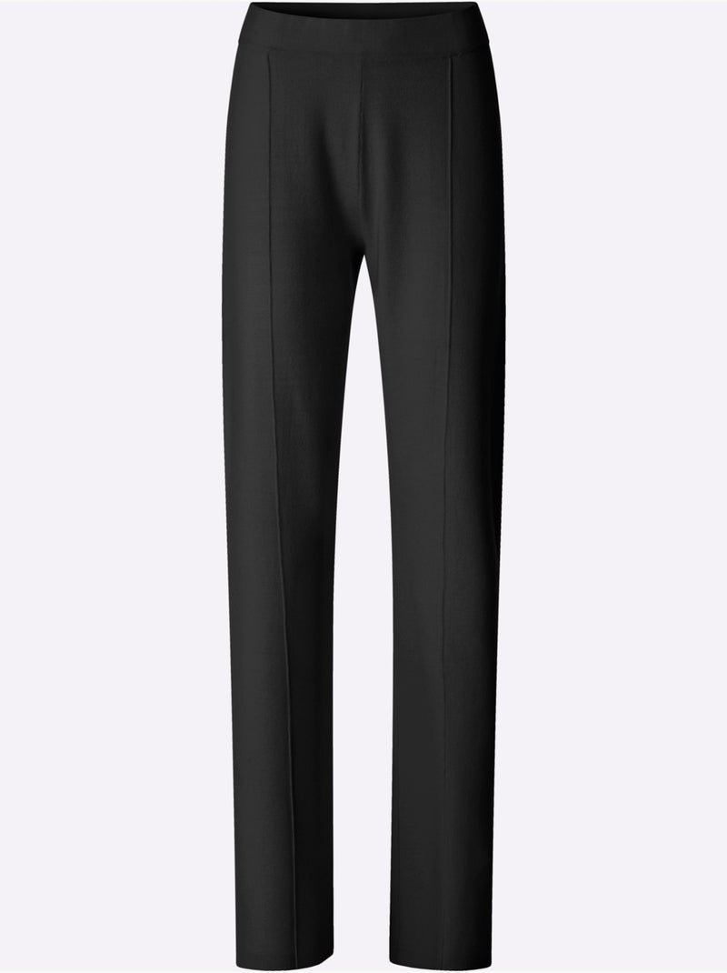 Pantalon en tricot nervures affinantes - taille standard - helline Noir - Kiabi