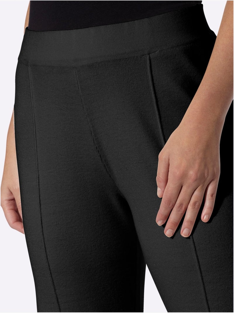 Pantalon en tricot nervures affinantes - taille standard - helline Noir - Kiabi