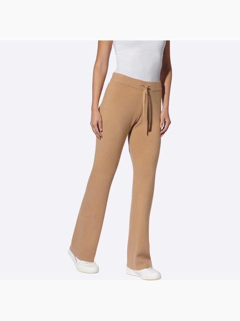 Pantalon En Tricot Pantalon En Jersey - Taille Standard - helline Marron - Kiabi
