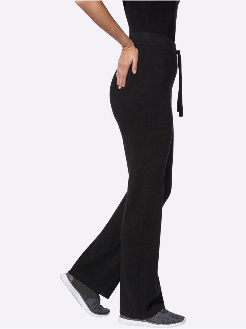 Pantalon En Tricot Pantalon En Jersey - Taille Standard - helline Noir - Kiabi
