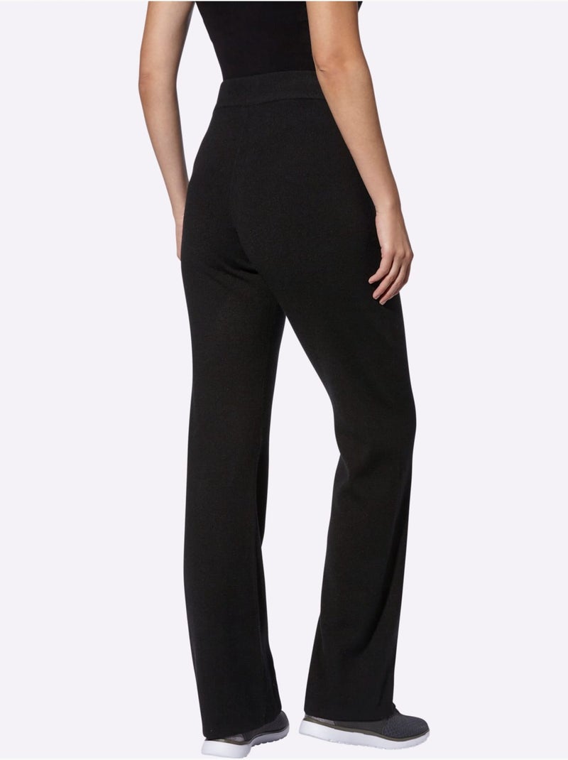 Pantalon En Tricot Pantalon En Jersey - Taille Standard - helline Noir - Kiabi