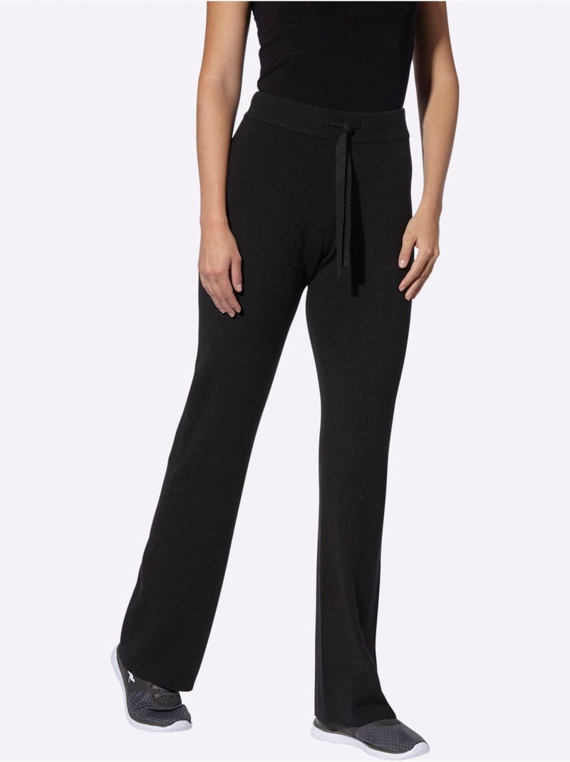 Pantalon En Tricot Pantalon En Jersey - Taille Standard - helline Noir - Kiabi
