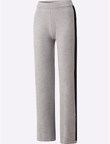 Pantalon En Tricot Rayures Contrastées - Taille Standard - Helline