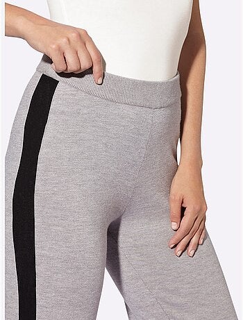 Pantalon En Tricot Rayures Contrastées - Taille Standard - Helline
