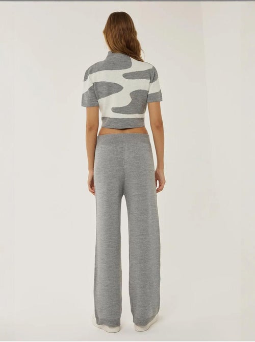 Pantalon en tricot taille haute à jambes larges - Kiabi Pantalon en tricot taille haute à jambes larges - Kiabi