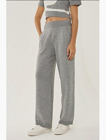 Pantalon en tricot taille haute à jambes larges hiccup