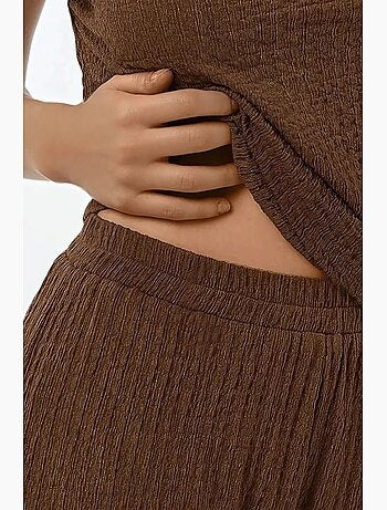Pantalon en tricot texturé à jambe large et coupe décontractée hiccup