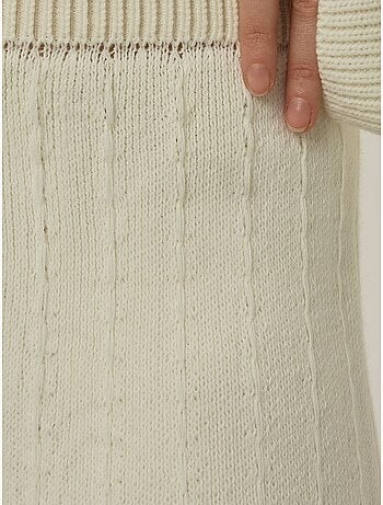 Pantalon en tricot texturé à jambes larges
