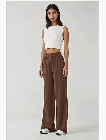 Pantalon en tricot texturé à jambes larges hiccup