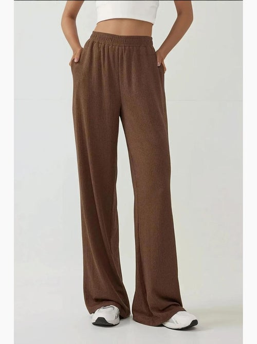 Pantalon en tricot texturé à jambes larges hiccup - Kiabi