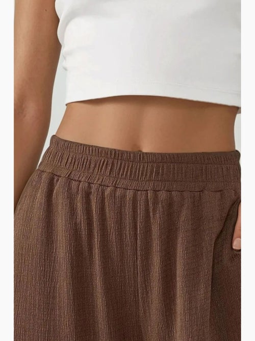 Pantalon en tricot texturé à jambes larges hiccup - Kiabi