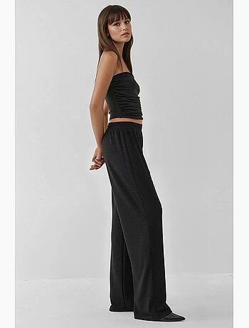 Pantalon en tricot texturé à jambes larges hiccup