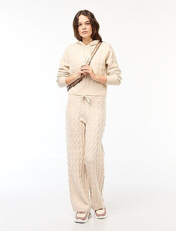 Pantalon en tricot torsadé