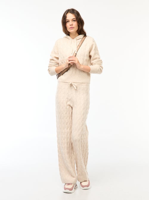 Pantalon en tricot torsadé - Kiabi