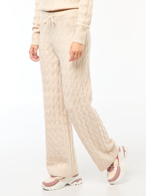 Pantalon en tricot torsadé - Kiabi