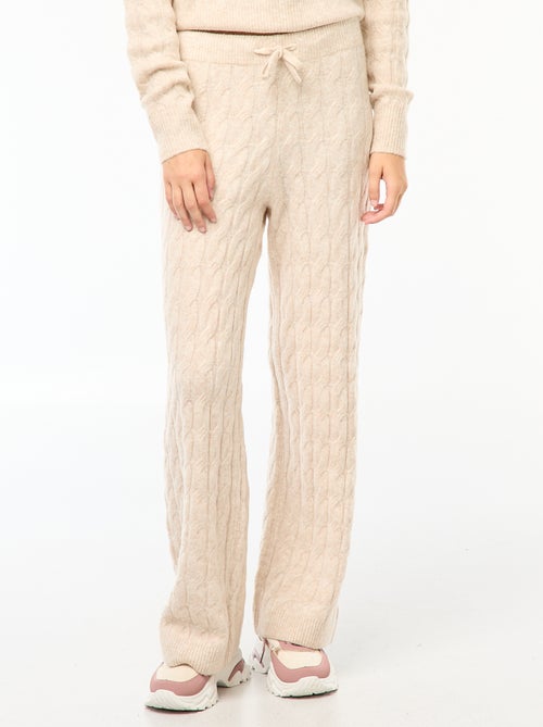 Pantalon en tricot torsadé - Kiabi