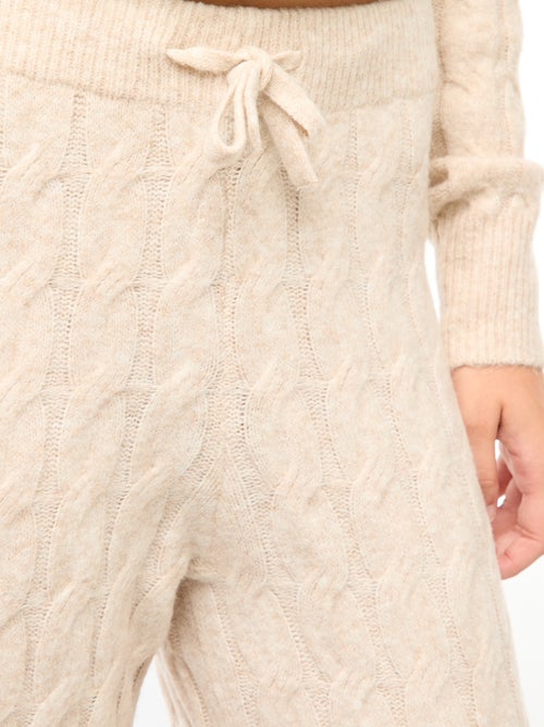 Pantalon en tricot torsadé - Kiabi