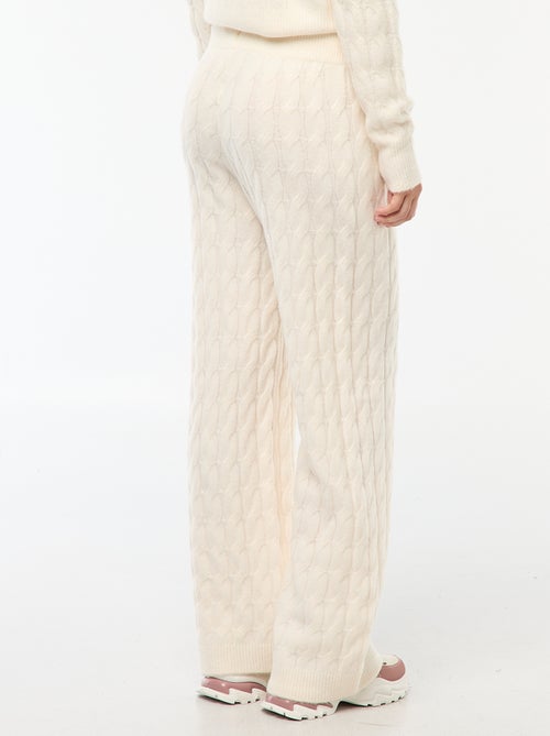 Pantalon en tricot torsadé - Kiabi