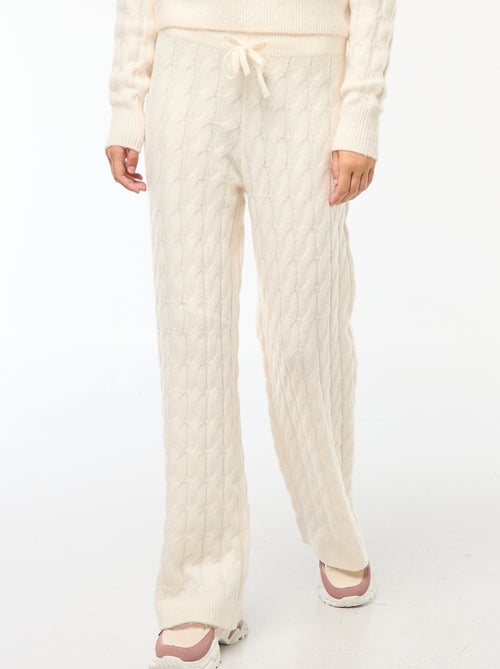 Pantalon en tricot torsadé - Kiabi