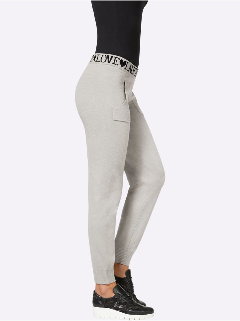 Pantalon En Tricot Tricot Fin Et Doux - Taille Standard - helline Ecru - Kiabi