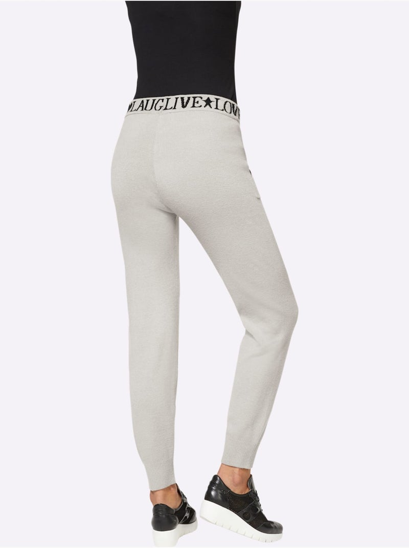 Pantalon En Tricot Tricot Fin Et Doux - Taille Standard - helline Ecru - Kiabi