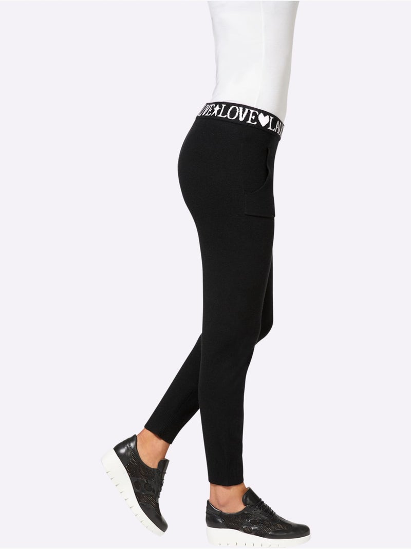 Pantalon En Tricot Tricot Fin Et Doux - Taille Standard - helline Noir - Kiabi