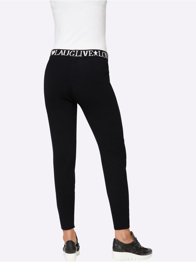 Pantalon En Tricot Tricot Fin Et Doux - Taille Standard - helline Noir - Kiabi